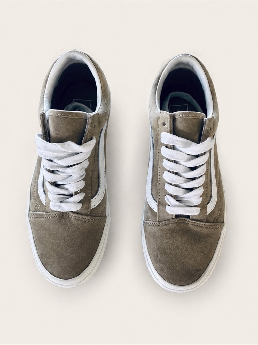 Vans Unisex Old Skool Heiq Eco Boost Beige and White Sneakers Like New